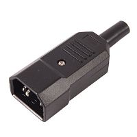 Сетевой штекер на шнур ("папа" контакт) Rexant IEC 60320 C14 10А 220В 11-0003 картинка 